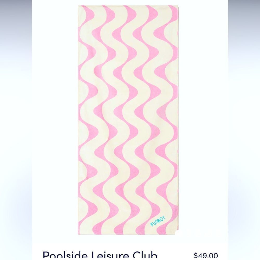 Funboy Poolside Leisure club retro pattern beach towel NWT
